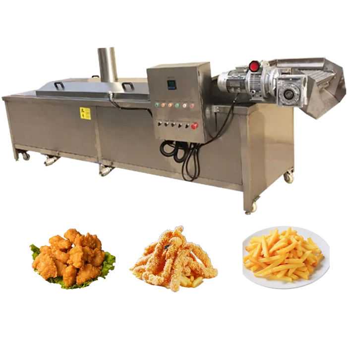 Mesin penggorengan kontinu chip bakso kentang